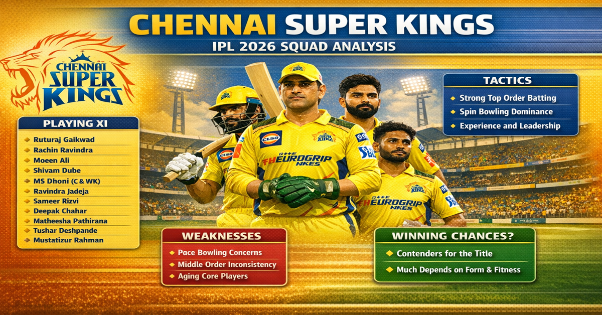 Chennai Super Kings IPL 2026 Squad Analysis