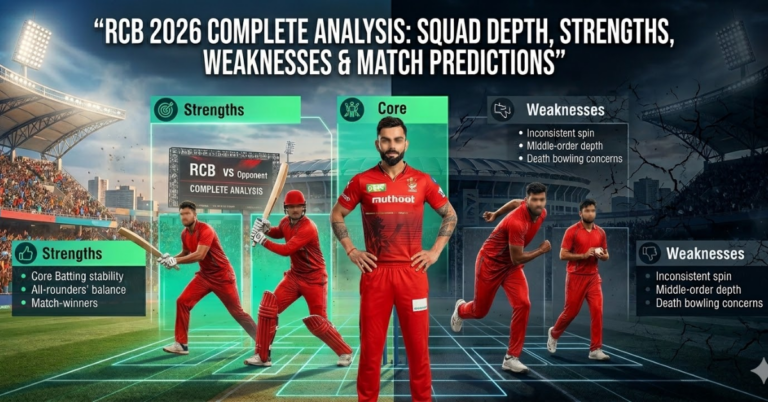 RCB 2026 Complete Analysis: Squad Depth, Strengths, Weaknesses & Match Predictions
