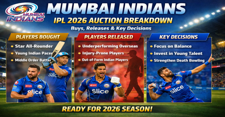 Mumbai Indians IPL 2026 Auction Breakdown: Buys, Releases & Key Decisions
