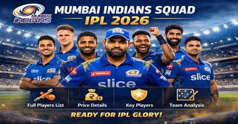 Mumbai Indians Squad IPL 2026: Full Players List with Price & Roles