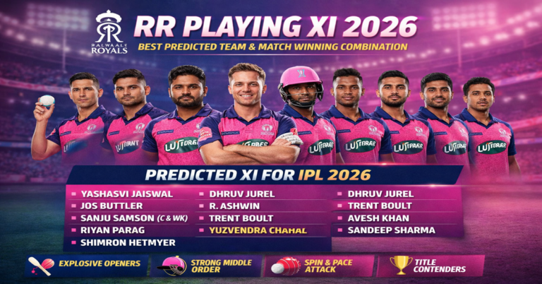 RR Playing XI 2026: Best Predicted Team & Match-Winning Combination